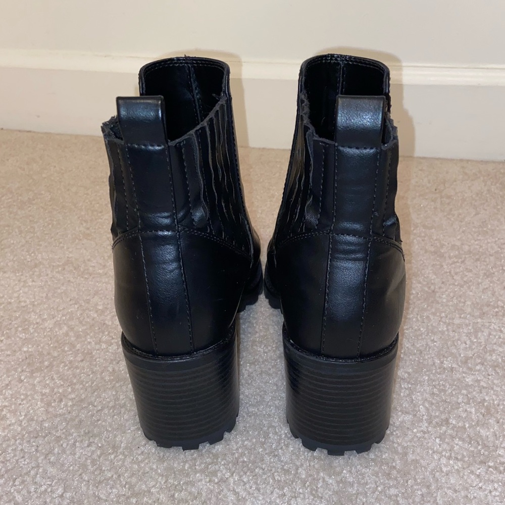 Zara Basic Collection Black Leather Heel Booties - image 4